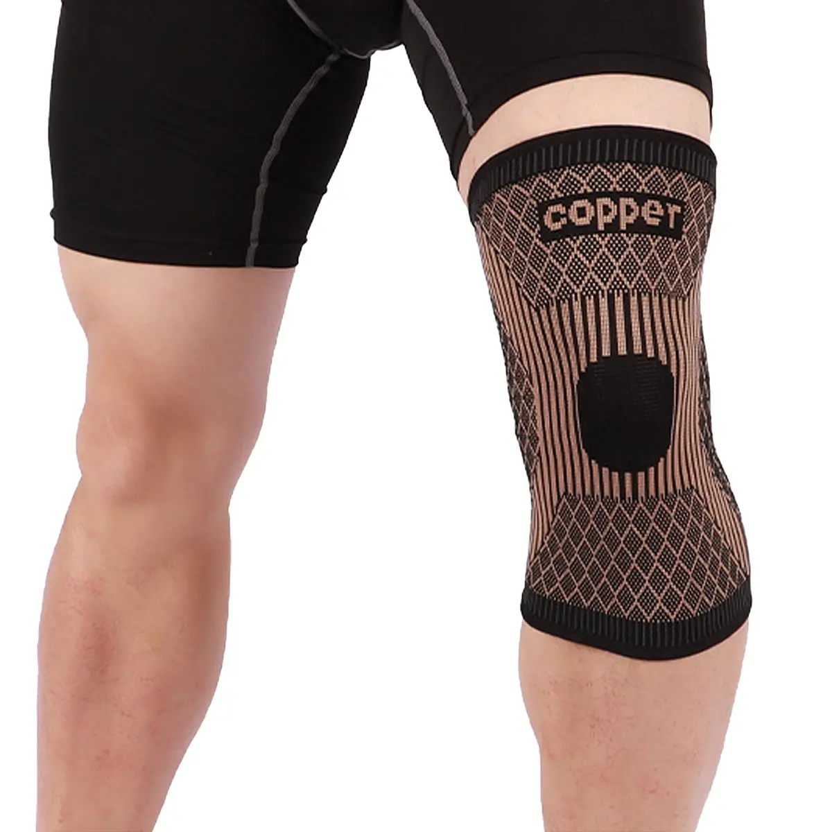 China OEM Hinged Knee Cap - Copper Nylon Fabric Anti-slip Knee Support Sleeve – Senyu