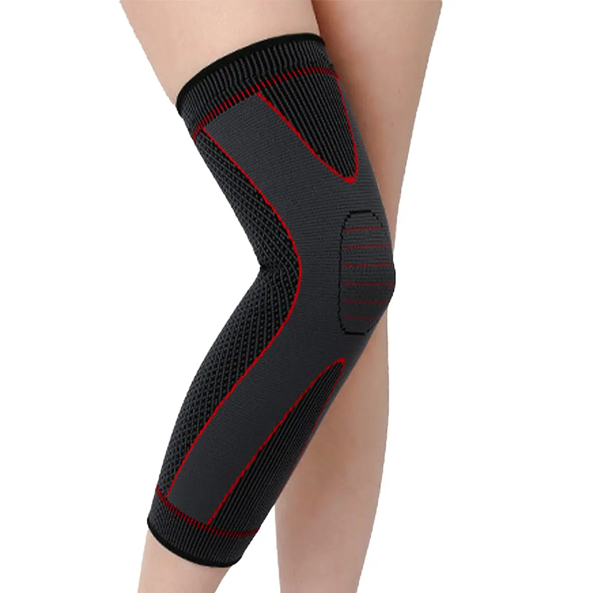 Manufactur standard Adjustable Knee Cap - Compression Long Knitted Nylon Knee Brace  – Senyu
