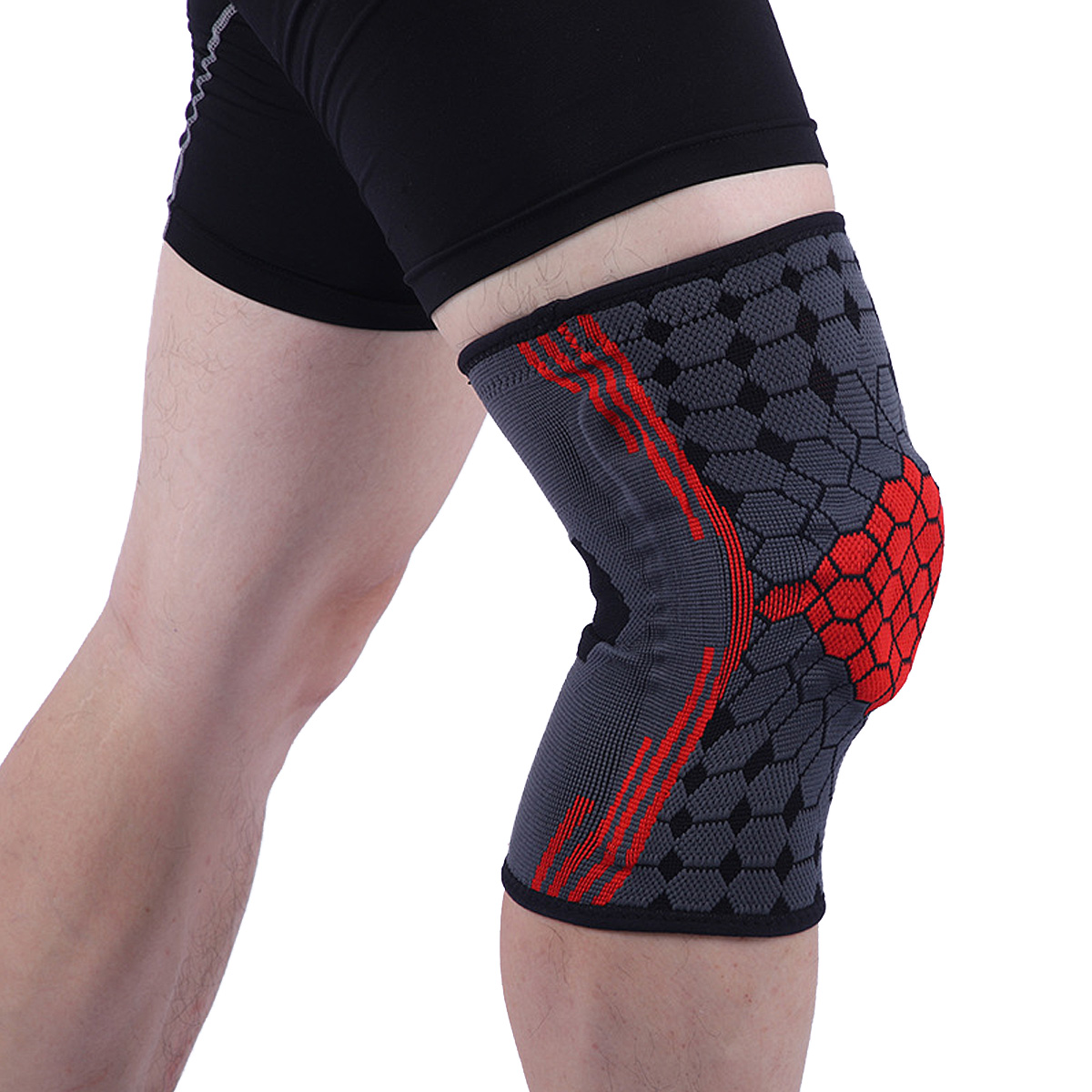 Silice Gel Spring Support Nylon Knee Brace