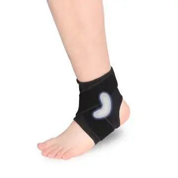 Silicone Neoprene Ankle Brace with Compression Straps
