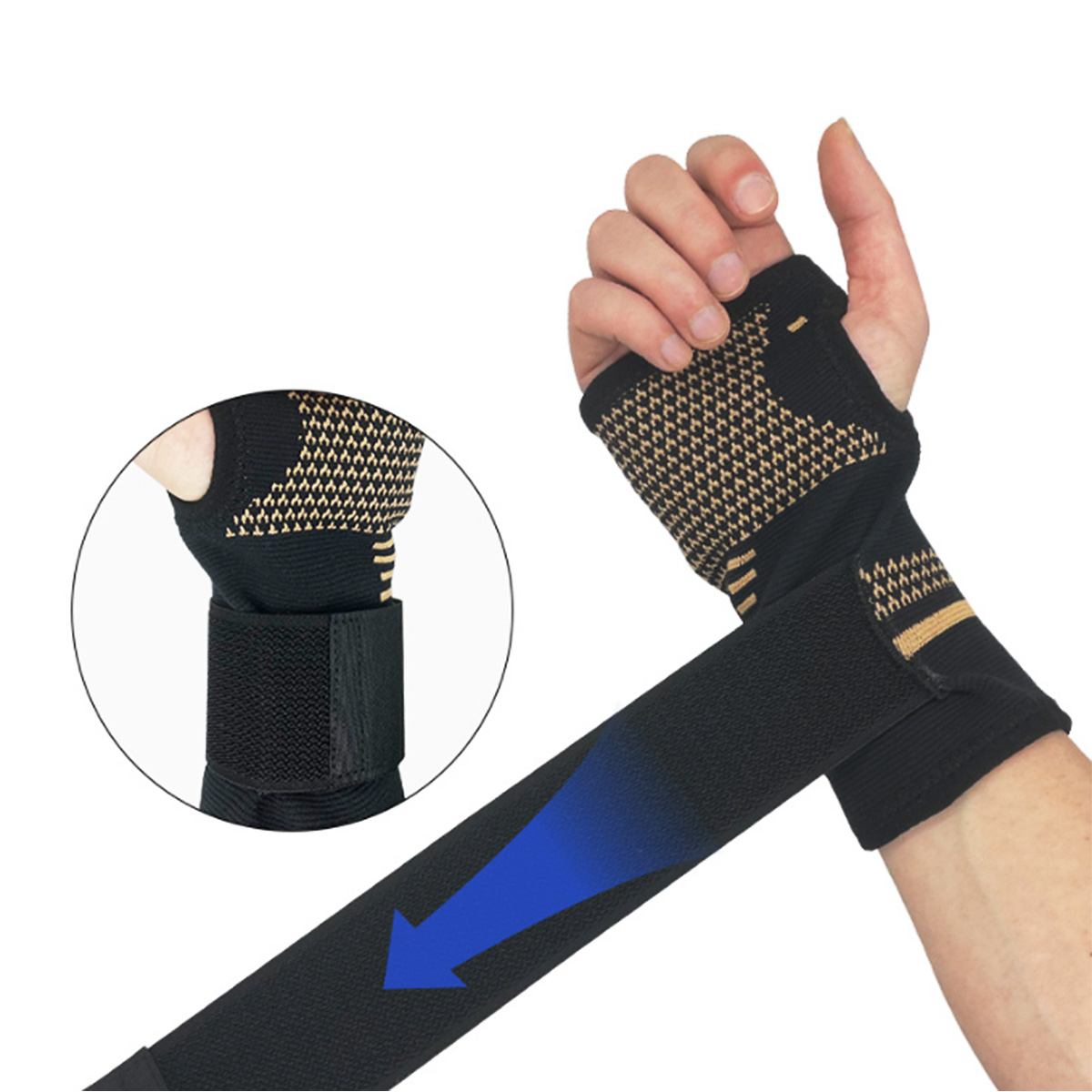 Fitness Elastic Nylon Wrist Brace With Palm Protection