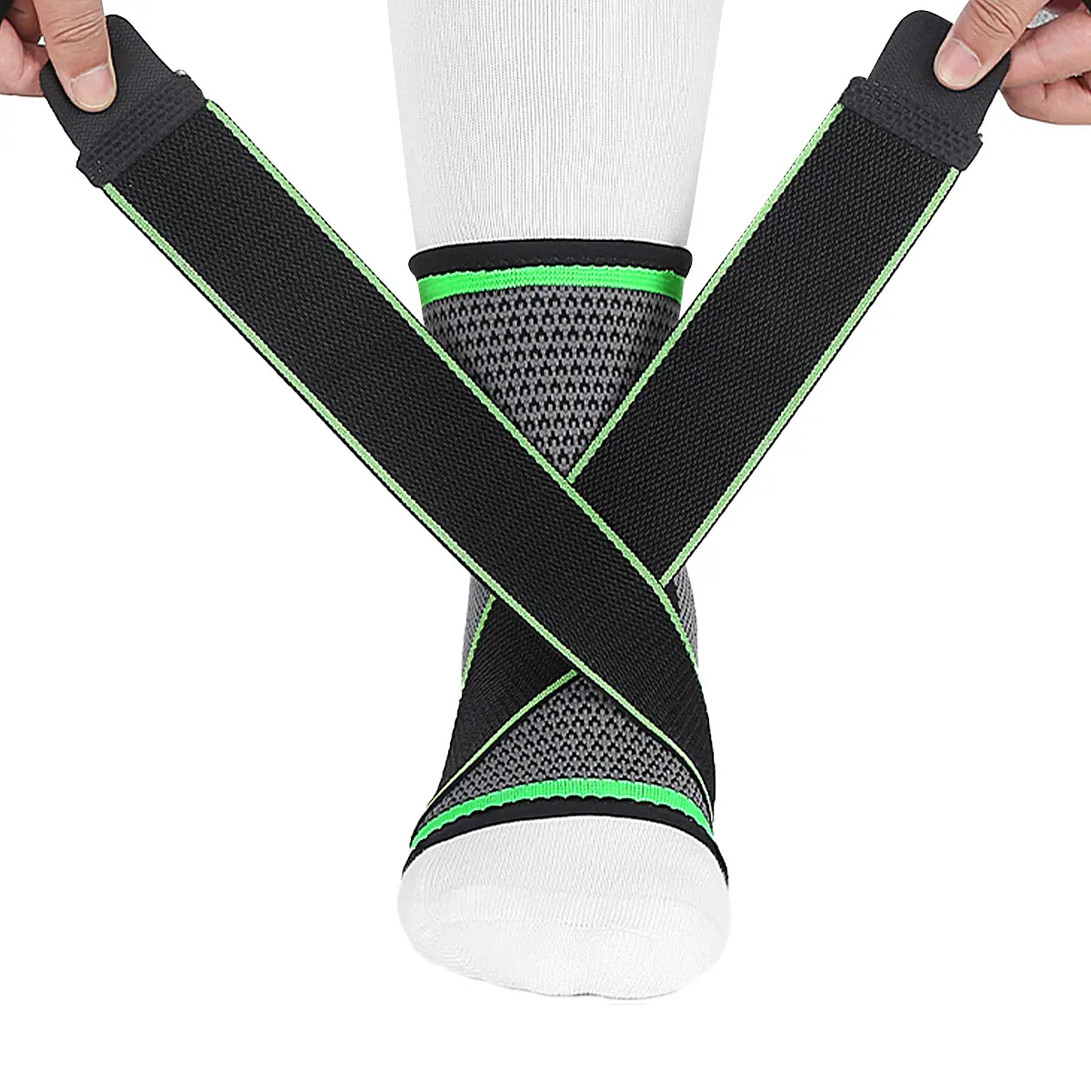 Cheap PriceList for Ankle Wrap Support - Elastic Green Ankle Support Sleeve-Strap Design – Senyu