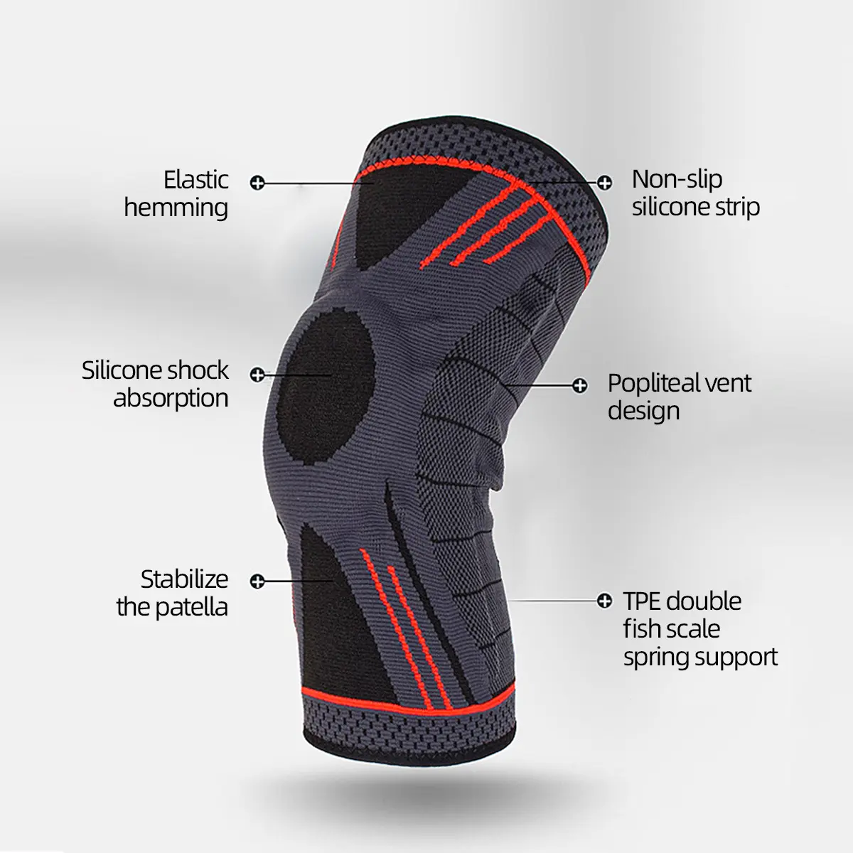 OEM Customized Sports Knee Support - Comfortable Spring Bar Knee Support With Silicone – Senyu